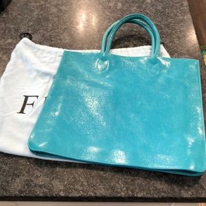 Furla brief case/laptop open top handle- leather